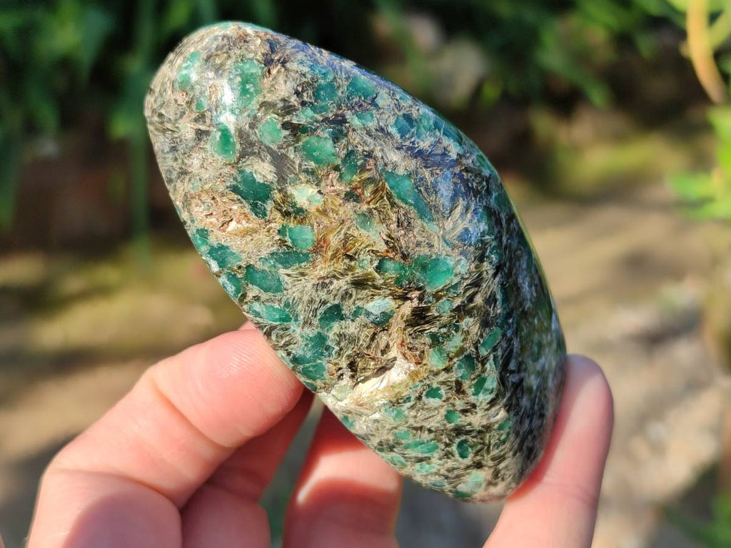 Polished Emerald Mica In Matrix 'Mutokolite' Standing Free Forms x 3 From Mutoko, Zimbabwe - Toprock Gemstones and Minerals 