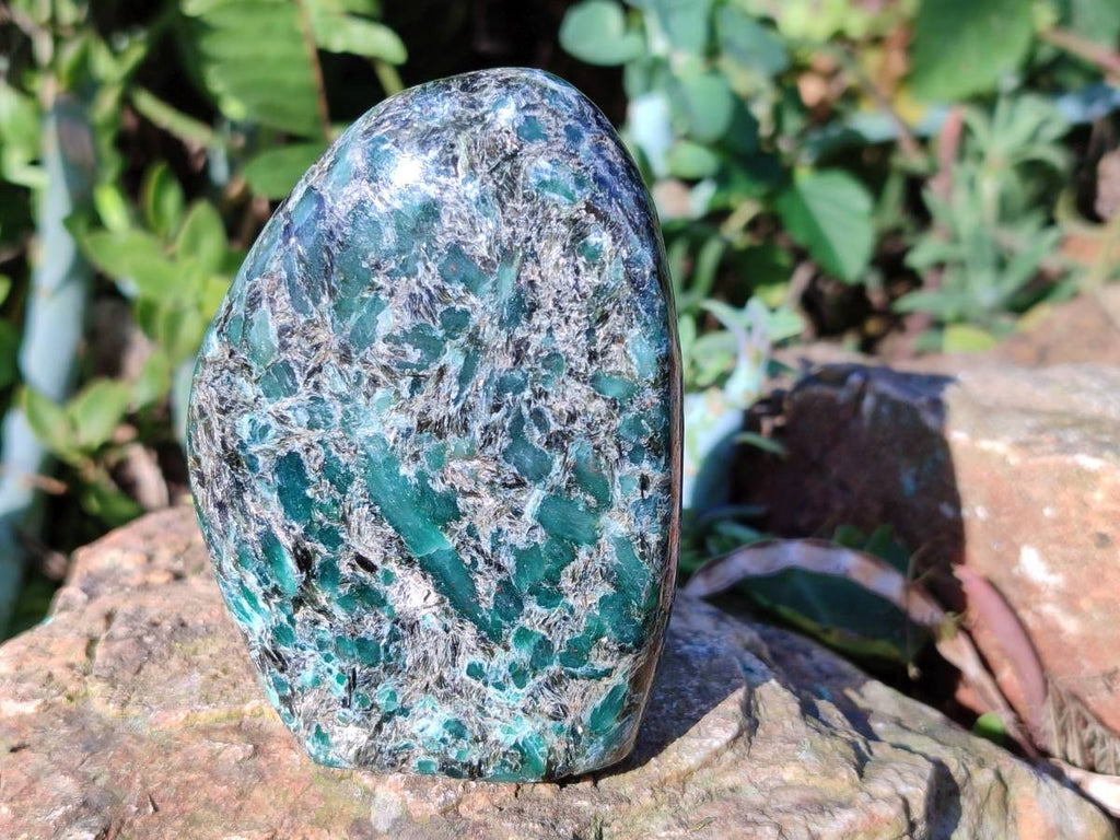 Polished Emerald Mica In Matrix 'Mutokolite' Standing Free Forms x 3 From Mutoko, Zimbabwe - Toprock Gemstones and Minerals 