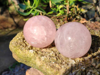 Polished Gemmy Rose Quartz Spheres x 4 From Madagascar