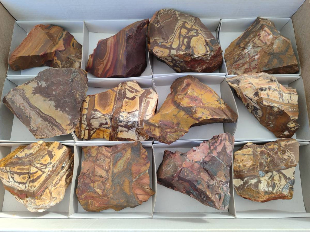 Natural Selected Nguni Jasper Cobbed Specimens x 12 From Prieska, South Africa - Toprock Gemstones and Minerals 