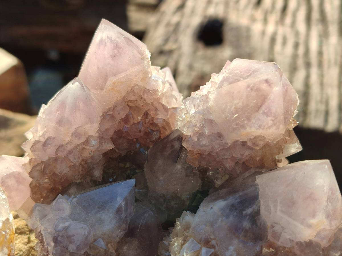 Natural Smokey Amethyst Spirit Quartz Clusters x 2 From Boekenhouthoek, South Africa - Toprock Gemstones and Minerals 