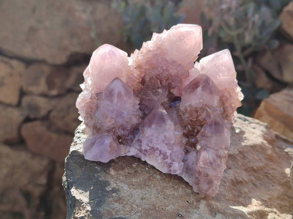 Natural Smokey Amethyst Spirit Quartz Clusters x 2 From Boekenhouthoek, South Africa - Toprock Gemstones and Minerals 