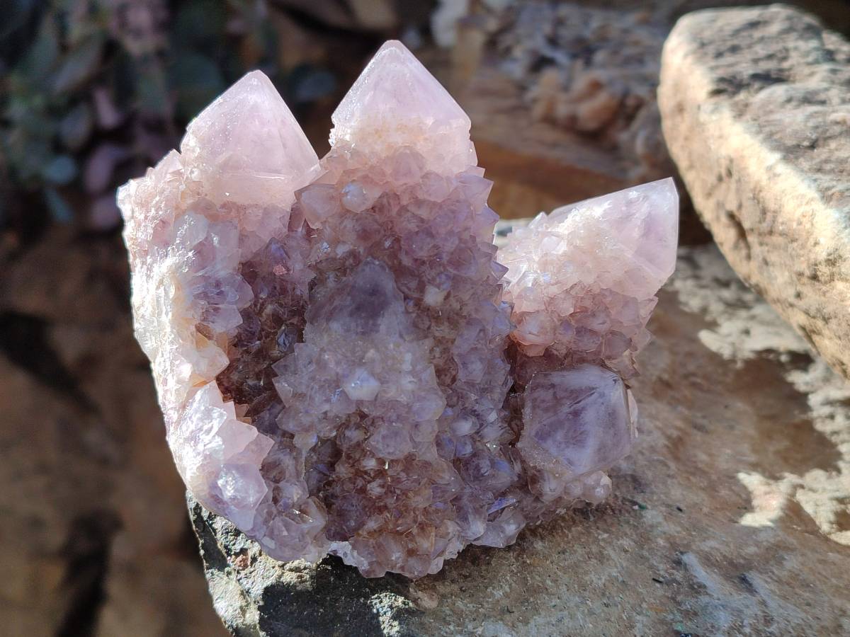 Natural Smokey Amethyst Spirit Quartz Clusters x 2 From Boekenhouthoek, South Africa - Toprock Gemstones and Minerals 