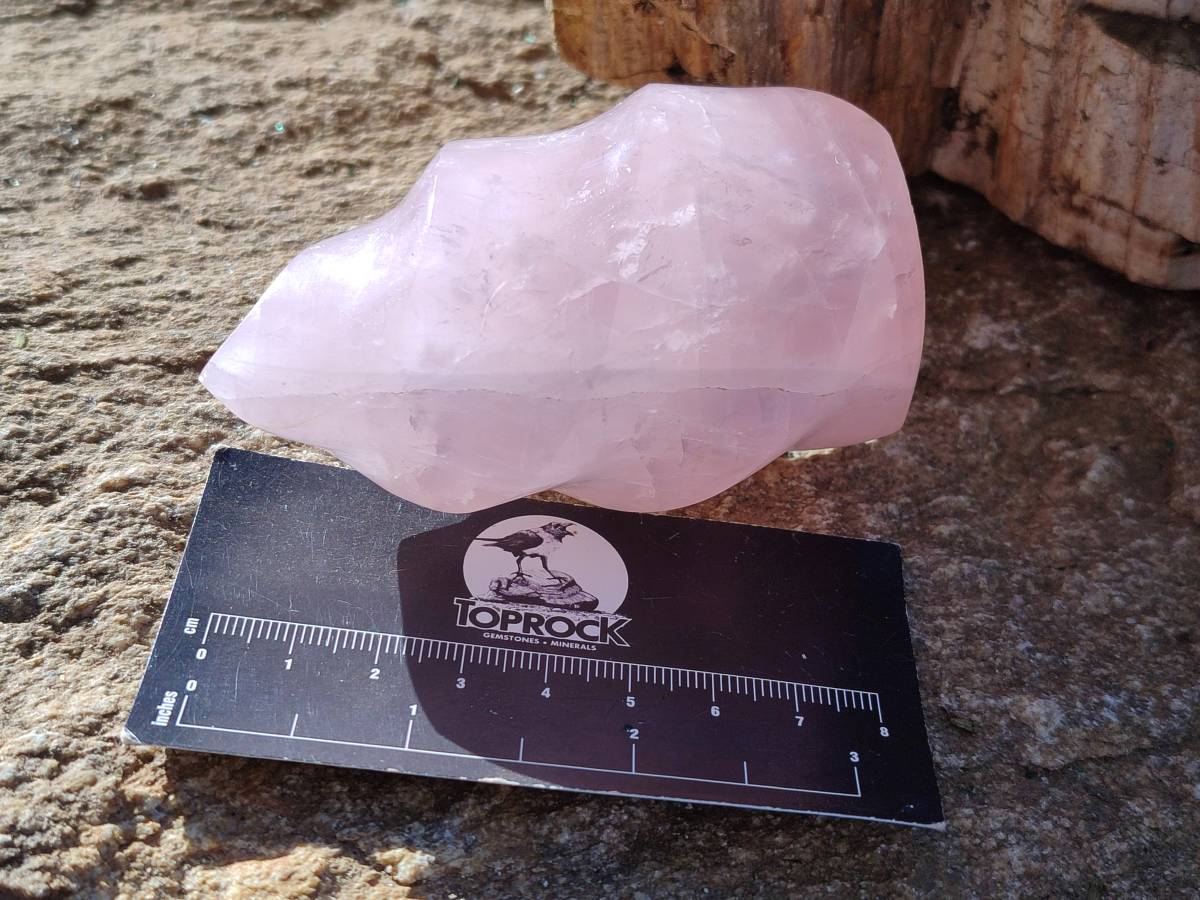 Polished Gemmy Rose Quartz Flames x 2 Madagascar - Toprock Gemstones and Minerals 