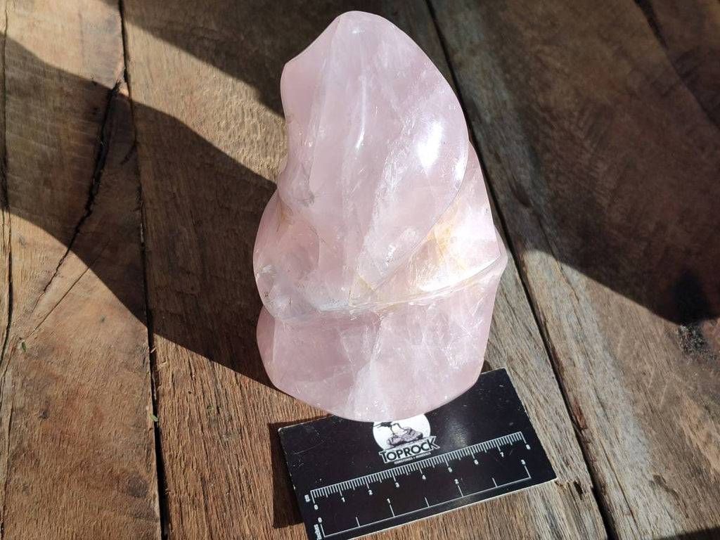 Polished Gemmy Rose Quartz Flames x 2 Madagascar - Toprock Gemstones and Minerals 
