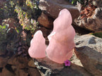 Polished Gemmy Rose Quartz Flames x 2 Madagascar - Toprock Gemstones and Minerals 