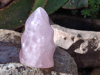 Polished Gemmy Rose Quartz Flames x 2 Madagascar - Toprock Gemstones and Minerals 