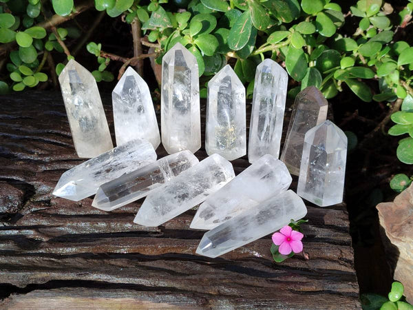 Polished Clear Quartz Crystals x 12 From Madagascar - Toprock Gemstones and Minerals 