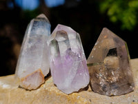 Natural Mixed Window Amethyst and Smokey Quartz Crystals x 35 From Brandberg, Namibia - Toprock Gemstones and Minerals 