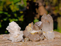 Natural Mixed Window Amethyst and Smokey Quartz Crystals x 35 From Brandberg, Namibia - Toprock Gemstones and Minerals 