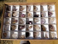 Natural Mixed Window Amethyst and Smokey Quartz Crystals x 35 From Brandberg, Namibia - Toprock Gemstones and Minerals 
