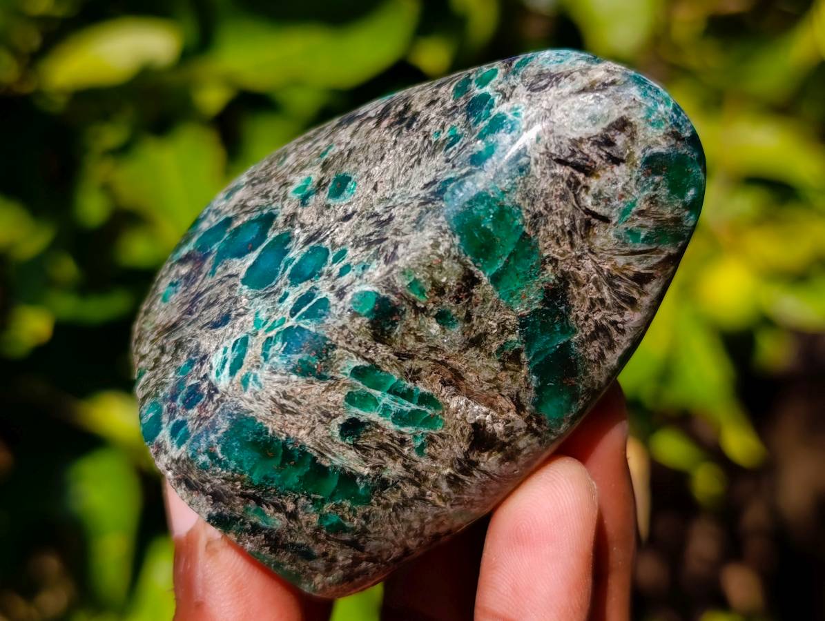 Polished Emerald Mica In Matrix Standing Free Forms x 3 From Mutoko, Zimbabwe - Toprock Gemstones and Minerals 