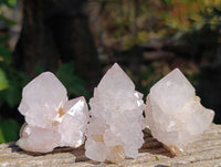Natural Pale Lilac Spirit Quartz Clusters x 12 From Boekenhouthoek, South Africa