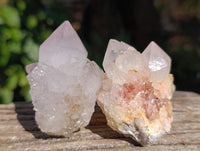 Natural Pale Lilac Spirit Quartz Clusters x 12 From Boekenhouthoek, South Africa