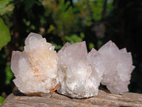 Natural Pale Lilac Spirit Quartz Clusters x 12 From Boekenhouthoek, South Africa