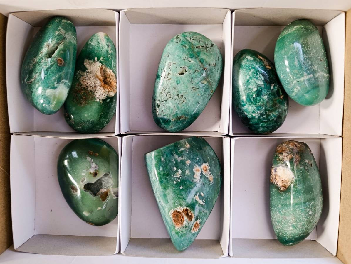 Polished Emerald Mtorolite Free Forms x 8 From Mutorashanga, Zimbabwe - Toprock Gemstones and Minerals 