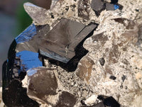 Natural Schorl Black Tourmaline, Smokey Quartz and Hyalite Opal Specimens x 3 From Erongo, Namibia