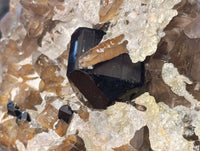Natural Schorl Black Tourmaline, Smokey Quartz and Hyalite Opal Specimens x 3 From Erongo, Namibia