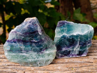 Polished On One Side Watermelon Fluorite Slices x 6 From Uis, Namibia - Toprock Gemstones and Minerals 