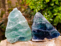 Polished On One Side Watermelon Fluorite Slices x 6 From Uis, Namibia - Toprock Gemstones and Minerals 