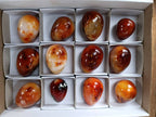 Polished Carnelian Agate Gemstone Eggs x 12 From Madagascar - Toprock Gemstones and Minerals 