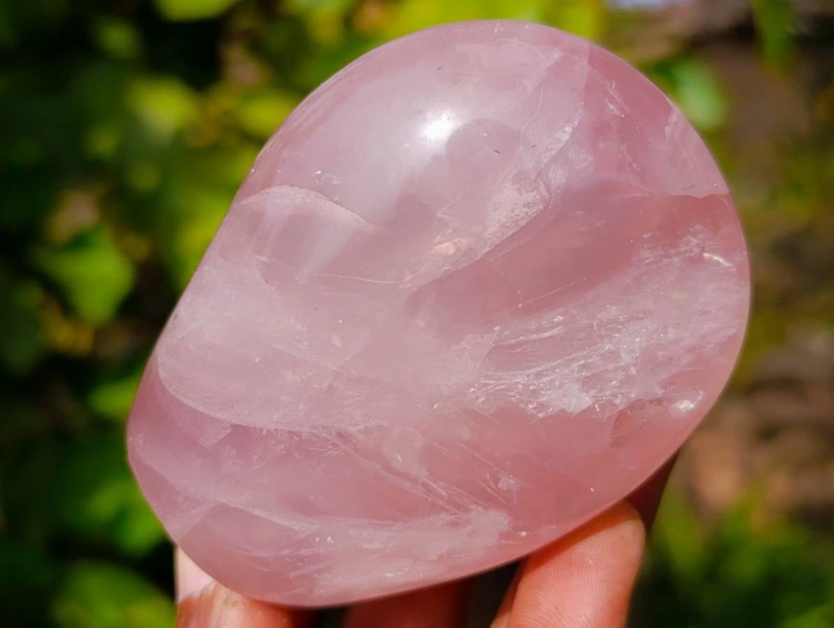 Polished Rose Quartz Standing Free Forms x 3 Madagascar - Toprock Gemstones and Minerals 