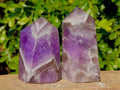 Polished Chevron Amethyst Points x 2 from Ankazobe, Madagascar - Toprock Gemstones and Minerals 
