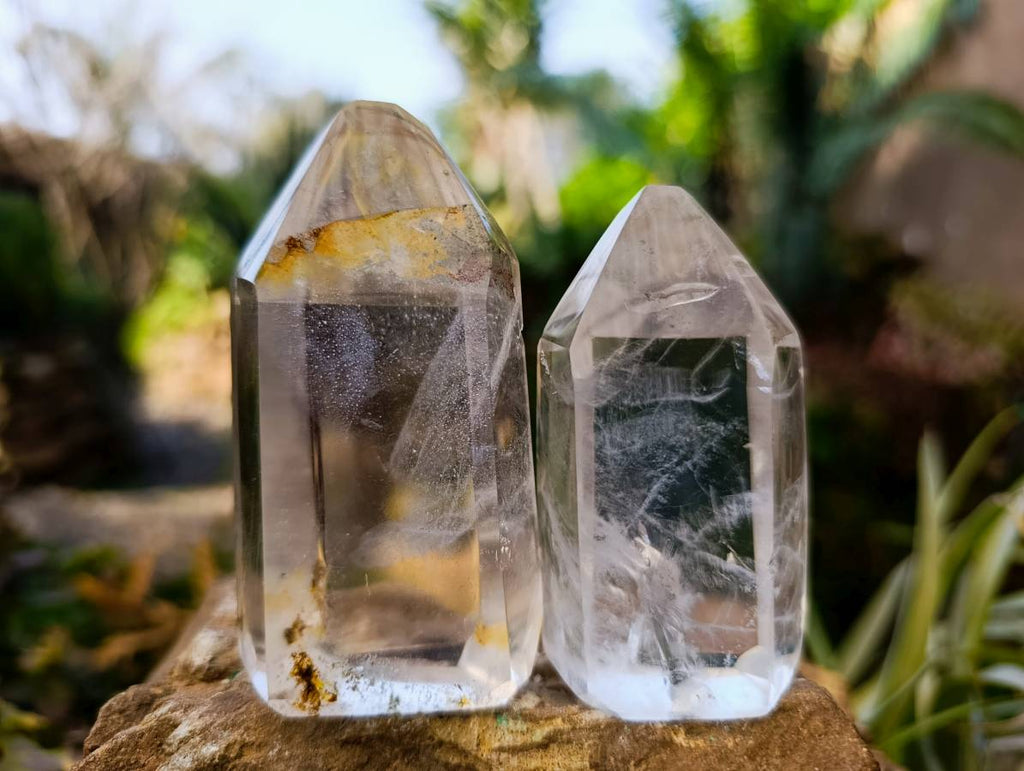 Polished Clear Quartz Crystals x 6 From Madagascar - Toprock Gemstones and Minerals 