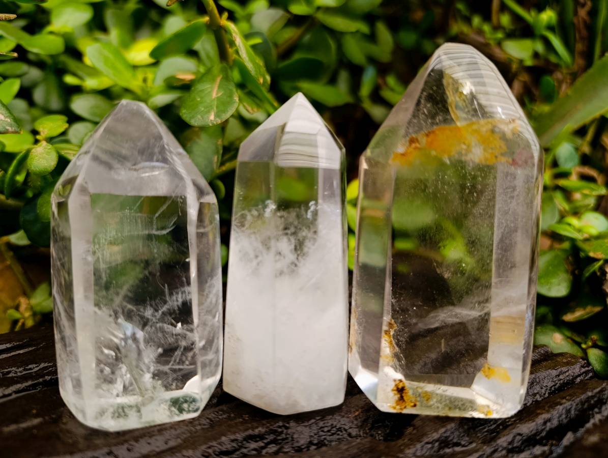 Polished Clear Quartz Crystals x 6 From Madagascar - Toprock Gemstones and Minerals 