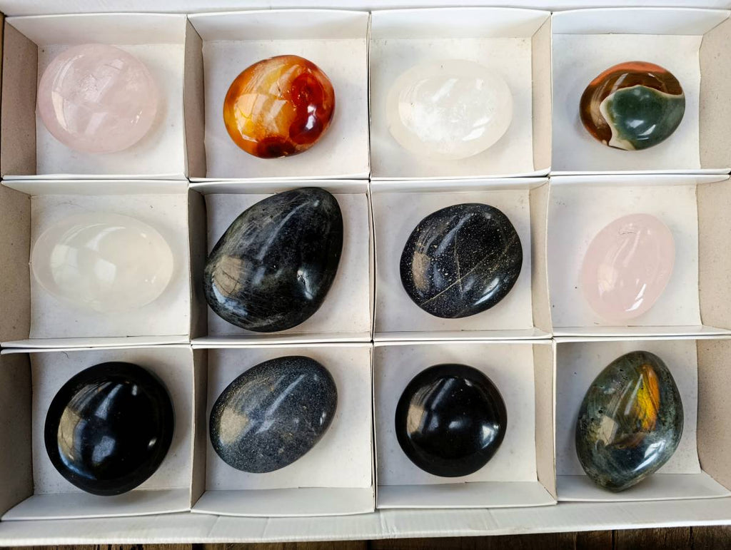 Polished Assortment Of Palm Stones x 12 From Madagascar - Toprock Gemstones and Minerals 