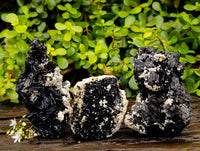 Natural Schorl Black Tourmaline Specimens x 3 From Erongo, Namibia - Toprock Gemstones and Minerals 