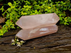 Polished Double Terminated Rose Quartz Points x 2 Madagascar - Toprock Gemstones and Minerals 