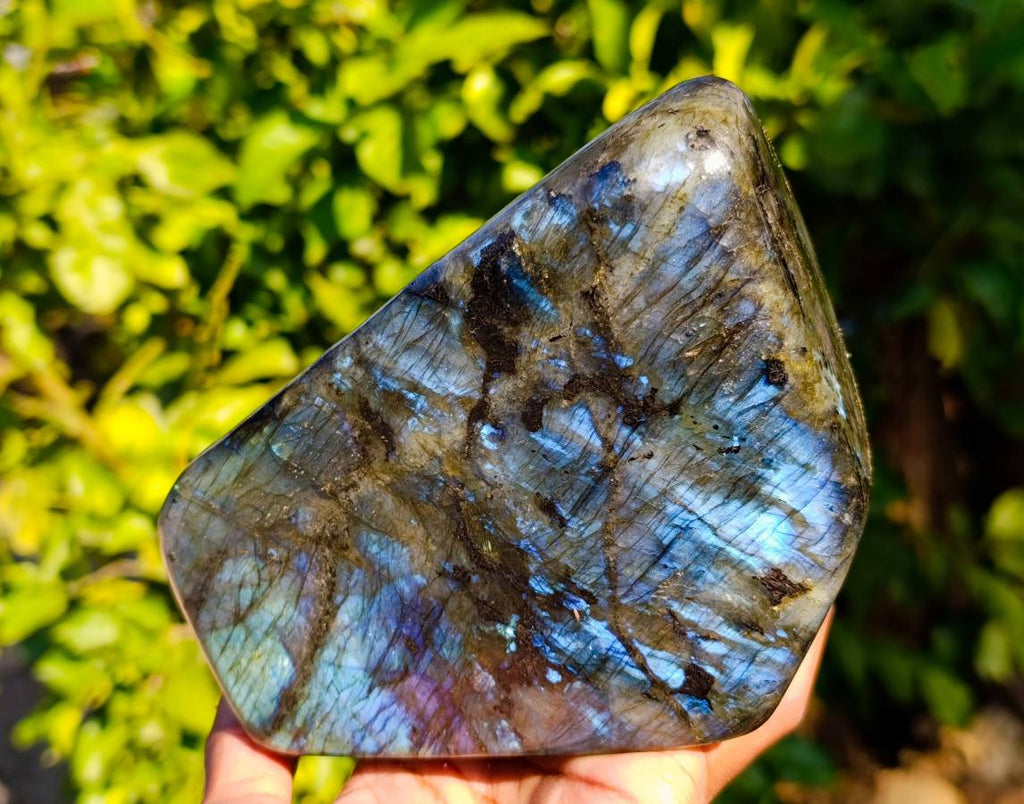 Polished Labradorite Standing Free Form x 1 From Tulear, Madagascar - Toprock Gemstones and Minerals 