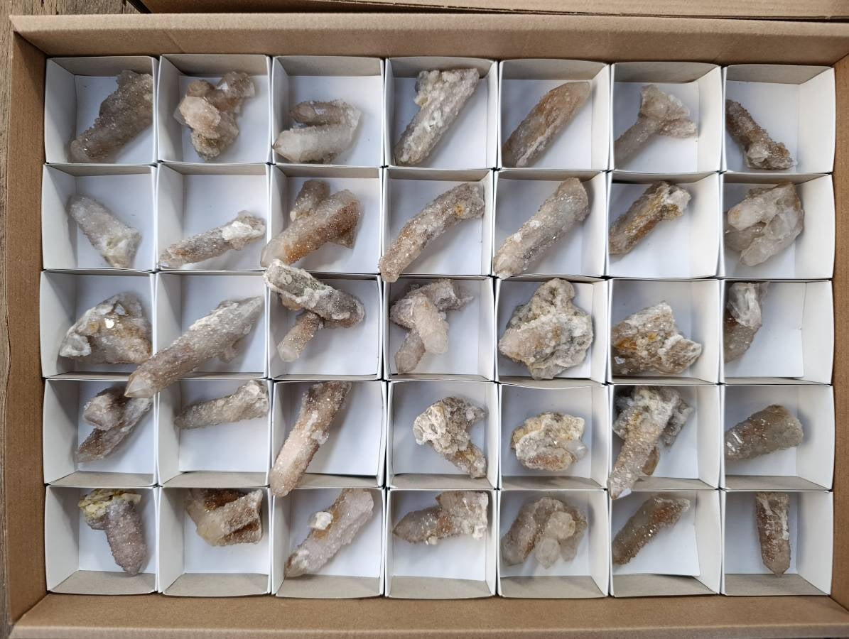 Natural Golden Limonite Coated Spirit Quartz Crystals x 35 From Boekenhouthoek, South Africa - Toprock Gemstones and Minerals 