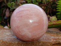 Polished Rose Quartz Spheres x 2 Madagascar