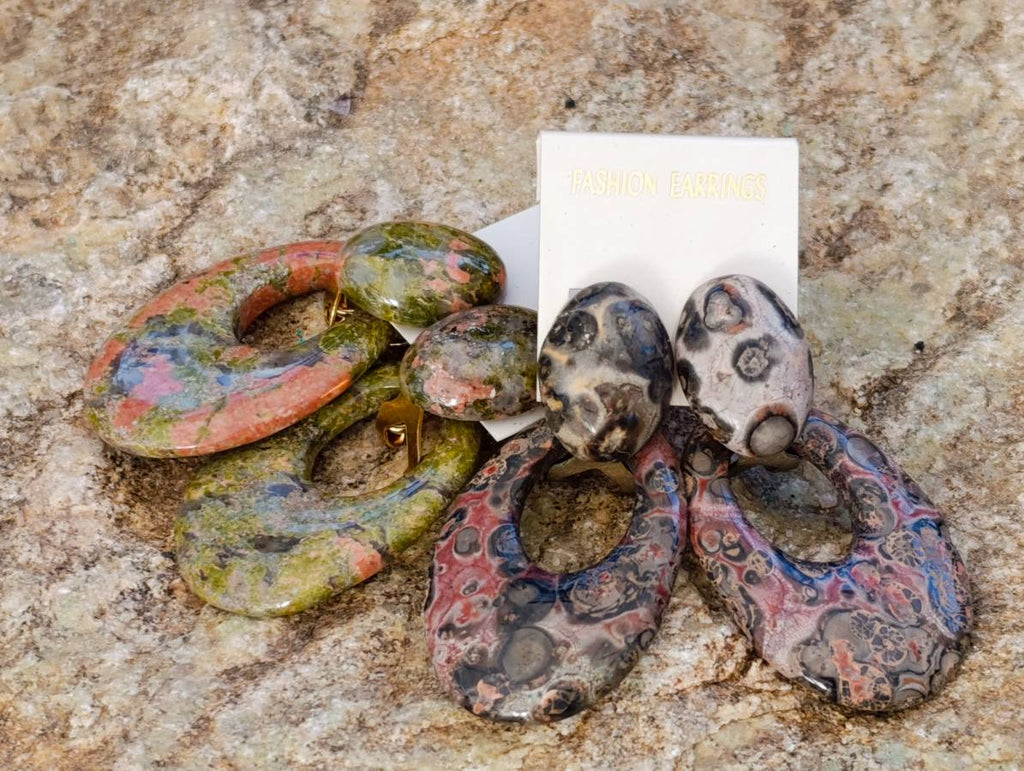 Hand Made Assorted Gemstone Earrings x 20 From Southern Africa - Toprock Gemstones and Minerals 