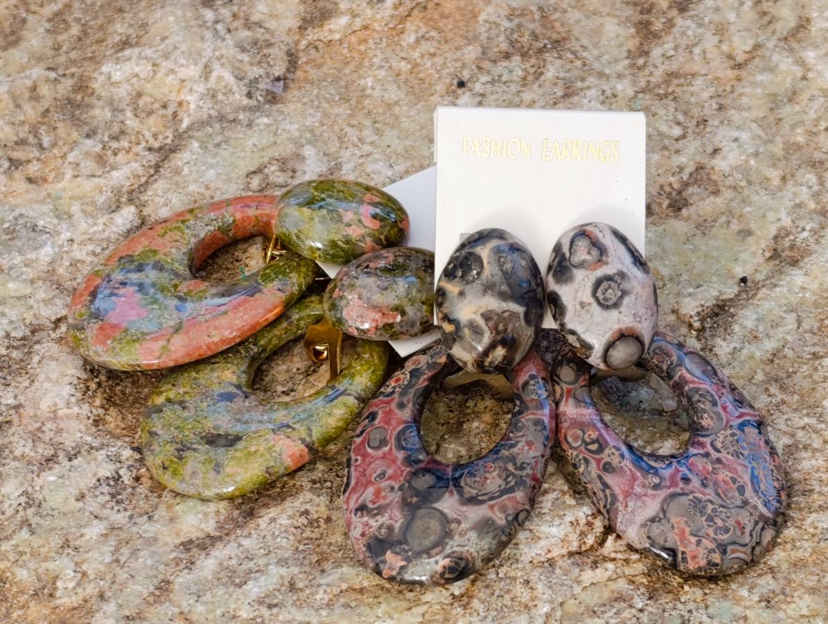 Hand Made Assorted Gemstone Earrings x 20 From Southern Africa - Toprock Gemstones and Minerals 