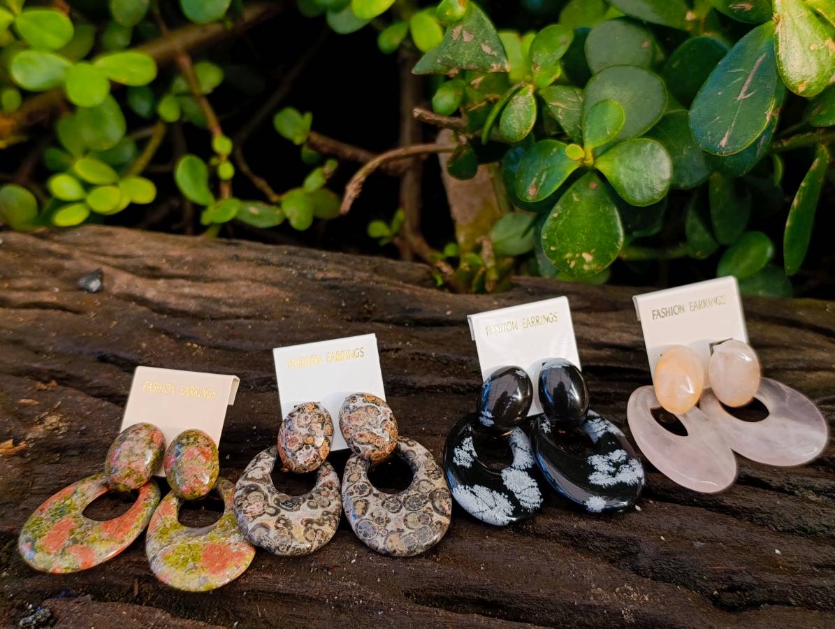 Hand Made Assorted Gemstone Earrings x 20 From Southern Africa - Toprock Gemstones and Minerals 