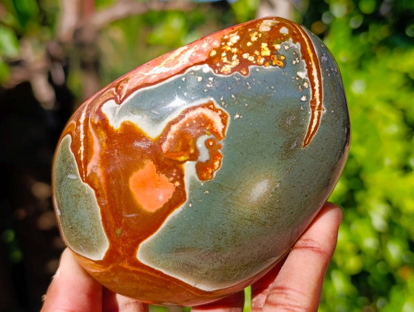 Polished On One Side Polychrome Jasper x 4 From Mahajanga, Madagascar