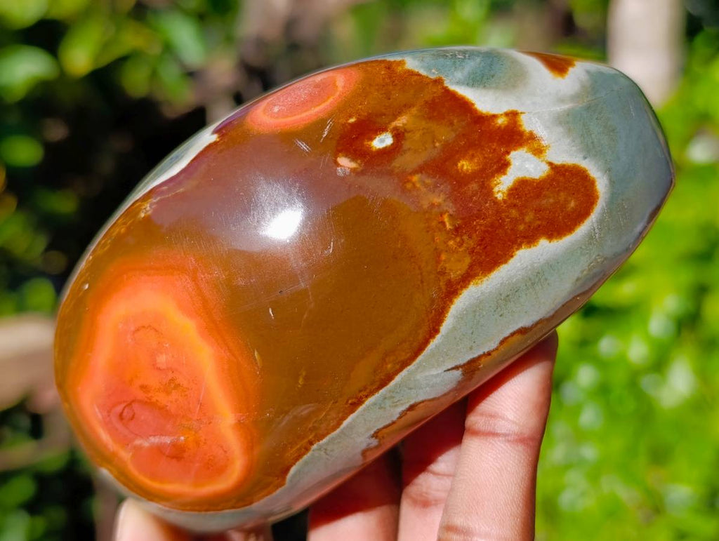 Polished On One Side Polychrome Jasper x 4 From Mahajanga, Madagascar - Toprock Gemstones and Minerals 