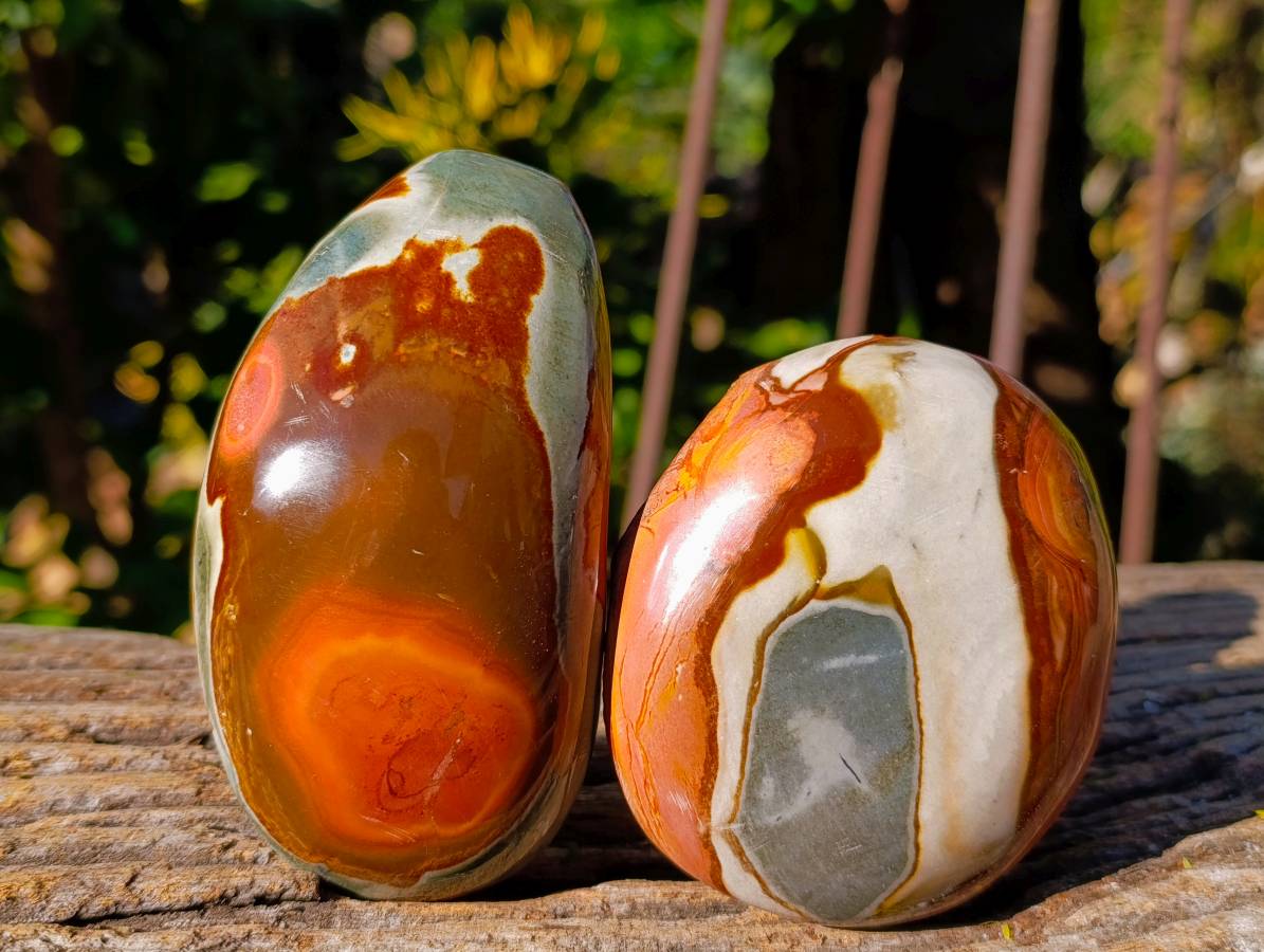 Polished On One Side Polychrome Jasper x 4 From Mahajanga, Madagascar - Toprock Gemstones and Minerals 