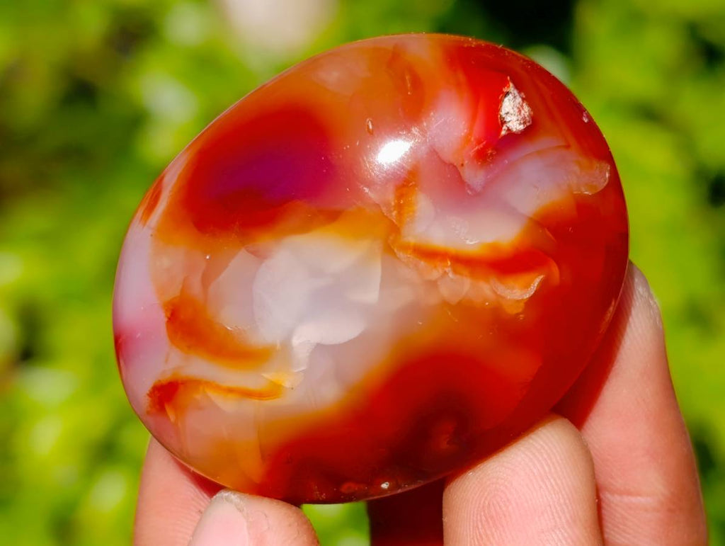 Polished Carnelian Agate Palm Stones x 35 From Madagascar - Toprock Gemstones and Minerals 