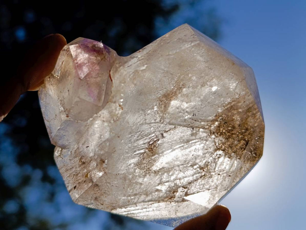 Polished Smokey Window Quartz Crystals x 2 From Akansobe, Madagascar - Toprock Gemstones and Minerals 
