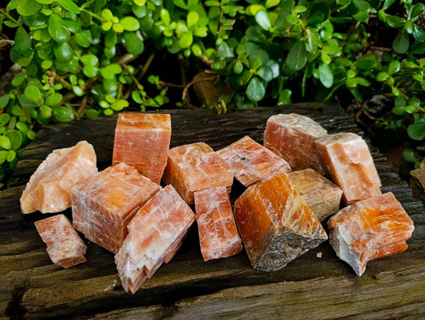 Natural Sunset Orange Calcite Specimens x 13 From Spitzkop, Namibia