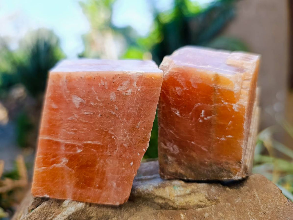 Natural Sunset Orange Calcite Specimens x 13 From Spitzkop, Namibia - Toprock Gemstones and Minerals 
