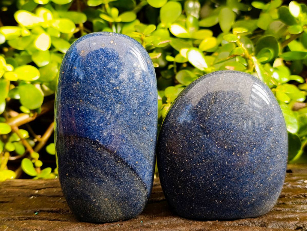 Polished Lazulite Standing Free Forms x 2 From Madagascar - Toprock Gemstones and Minerals 