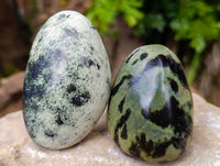Polished Leopard Stone Standing Free Forms x 5 From Nyanga, Zimbabwe - Toprock Gemstones and Minerals 