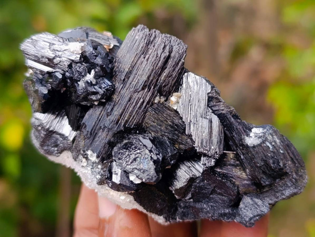 Natural Schorl Black Tourmaline Specimens x 6 From Erongo, Namibia - Toprock Gemstones and Minerals 