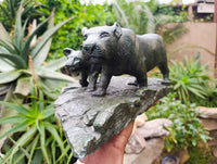 Hand Made Green Verdite Lioness Carving x 1 From Zimbabwe