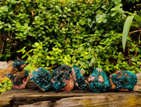 Natural Dioptase on Dolomite Matrix Specimens x 6 From Likasi, Congo